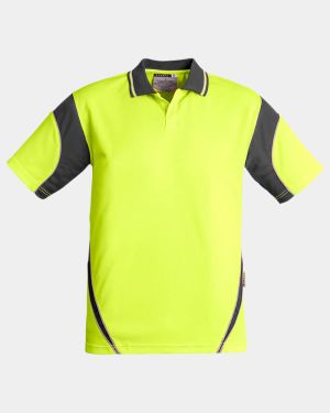 Syzmik Hi Vis Short Sleeve Aztec Polo - Yellow/Charcoal