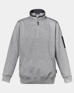 Syzmik 1/4 Zip Brushed Fleece Pullover - Grey Marle