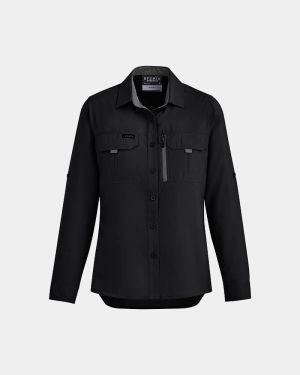 Syzmik Women's Outdoor Long Sleeve Shirt - Black