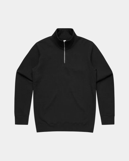 AS Colour 5125 Stencil Half Zip Crew Jumper - Black