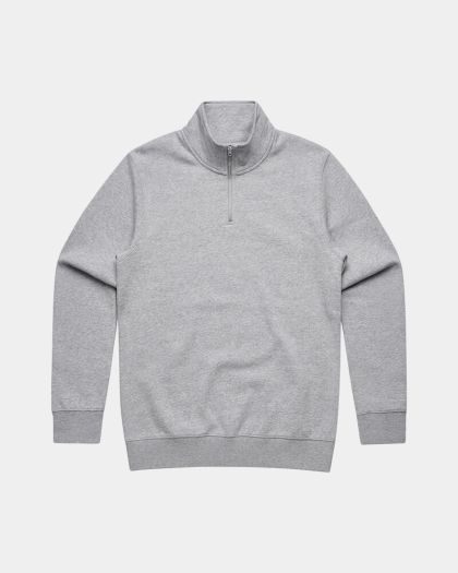 AS Colour 5125 Stencil Half Zip Crew Jumper - Grey Marle