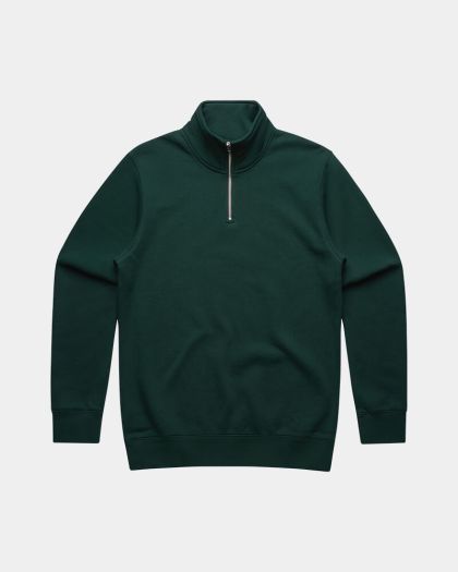 AS Colour 5125 Stencil Half Zip Crew Jumper - Pine Green