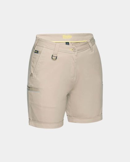Bisley Women's Mid Rise Stretch Short - Stone