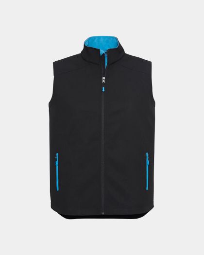 Biz Collection Geneva Vest - Black/Cyan