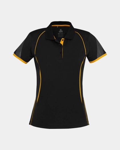 Biz Collection Women's Razor Polo - Black/Gold
