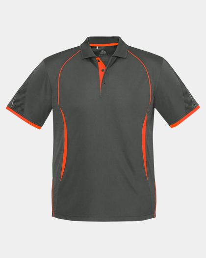 Biz Collection Razor Polo - Grey/Orange