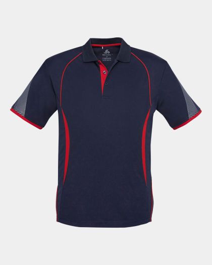 Biz Collection Razor Polo - Navy/Red