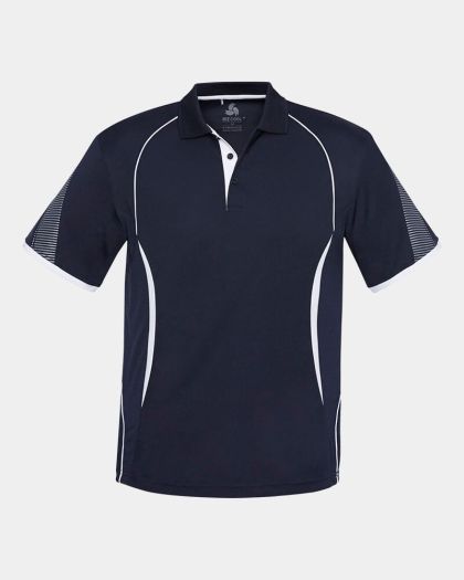 Biz Collection Razor Polo - Navy/White