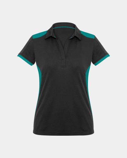 Biz Collection Women's Rival Polo - Black/Teal