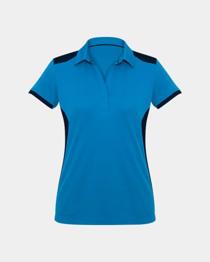 Biz Collection Women's Rival Polo - Cyan/Navy