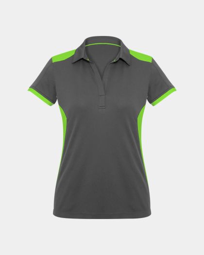 Biz Collection Women's Rival Polo - Grey/Lime