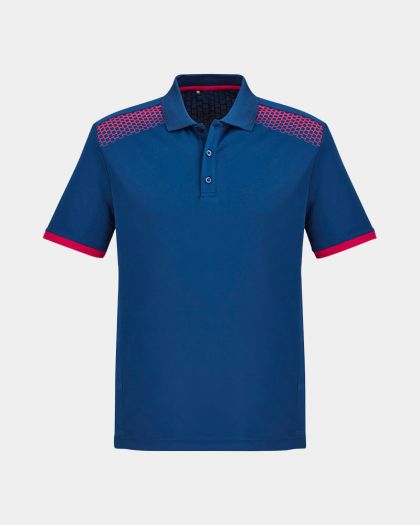 Biz Collection Galaxy Polo - Steel Blue/Magenta