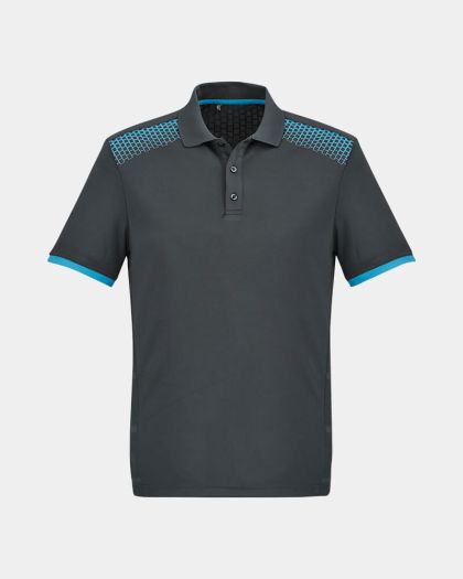 Biz Collection Galaxy Polo - Grey/Cyan