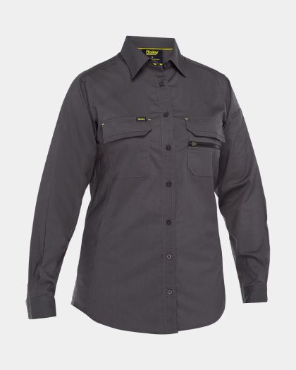 Bisley Women's X Airflow Stretch Ripstop Shirt - Charcoal