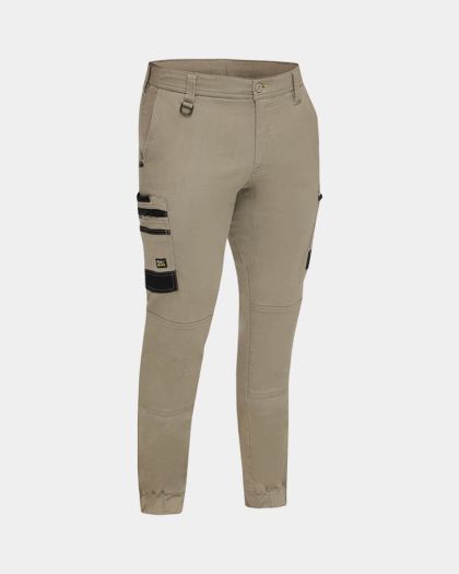 Bisley Flx & Move™ Stretch Denim Cargo Cuffed Pant - Khaki