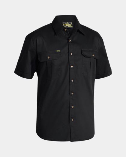 Bisley Original Cotton Drill Short Sleeve Shirt - Black