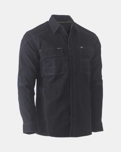 Bisley Flx & Moveâ„¢ Long Sleeve Utility Work Shirt - Black