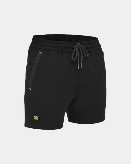Bisley Flx & Move™ 4-Way Stretch Elastic Waist Short - Black