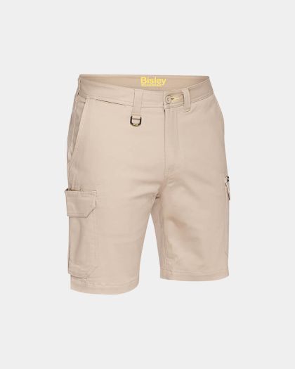 Bisley Stretch Cotton Drill Cargo Short - Stone