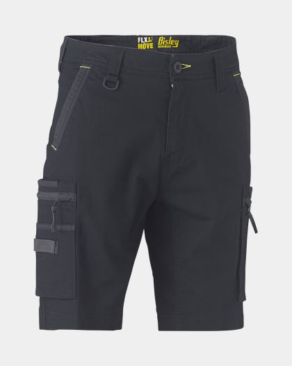 Bisley Flx & Move™ Stretch Utility Zip Cargo Short - Black