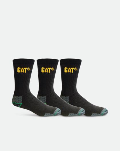 CAT Bamboo Work Socks - 3 Pack - Black
