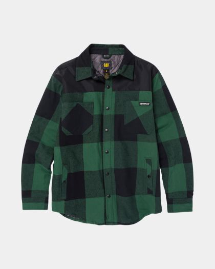 CAT Block Check Insulated Shirt Jacket - Pine Needle/Black
