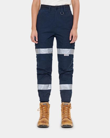 Elwood Women's Reflective Cuffed Pant - Navy