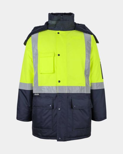 JB's Hi Vis Reflective Taped Freezer Jacket - Lime/Navy