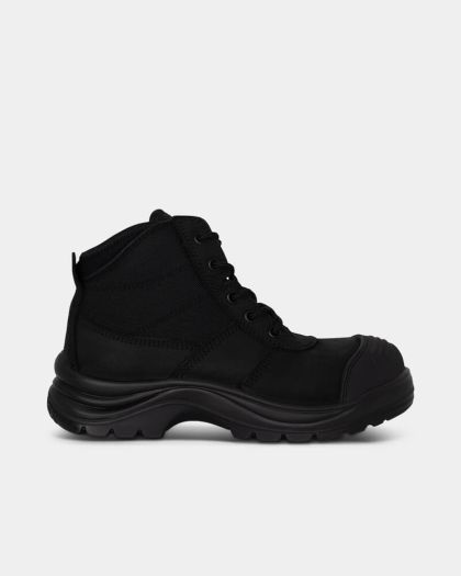King Gee Women's Tradie Zip Sided 5" Safety Boot - Black
