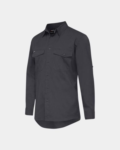 King Gee Workcool 2 Long Sleeve Shirt - Charcoal