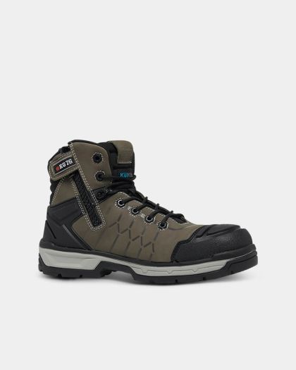 King Gee Quantum Zip Sided Safety Boot - Cedar