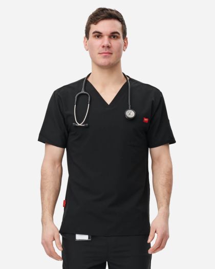 Epoch Basic Scrub Top - Black