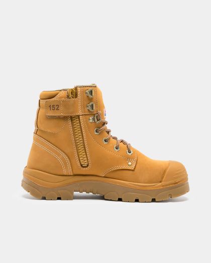 Steel Blue Argyle TPU Bump Zip Sided Safety Boot - Wheat