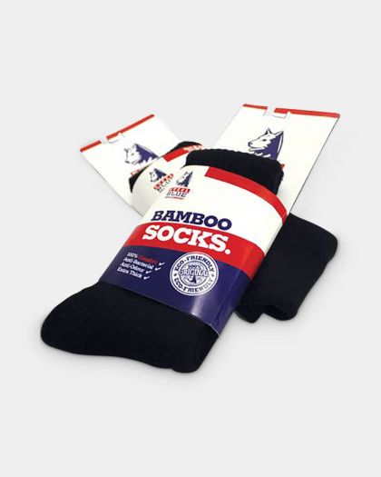 Steel Blue Bamboo Socks - Black