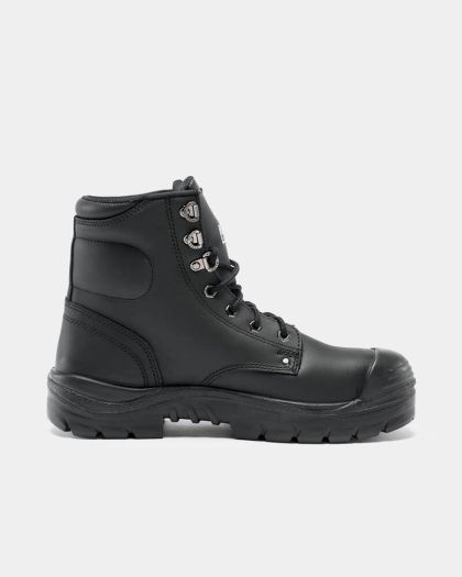 Steel Blue Argyle TPU Bump Lace Up Safety Boot - Black