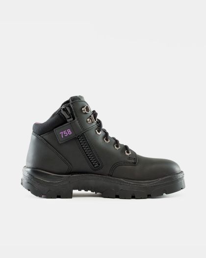 Steel Blue Women's Parkes Zip Sided Safety Boot - Black