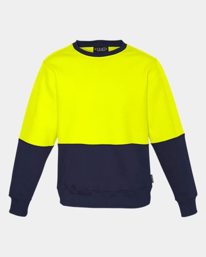 Syzmik Hi Vis Crew Sweatshirt - Yellow/Navy