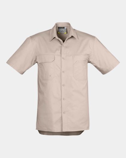 Syzmik Lightweight Tradie Short Sleeve Shirt - Sand