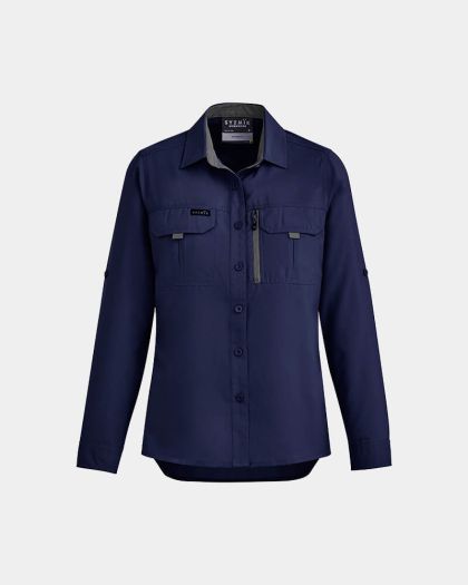 Syzmik Women's Outdoor Long Sleeve Shirt - Navy