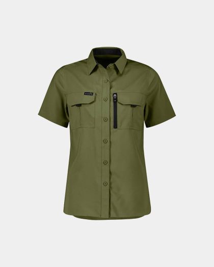Syzmik Women's Outdoor Short Sleeve Shirt - Army