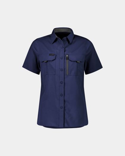 Syzmik Women's Outdoor Short Sleeve Shirt - Navy