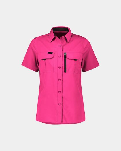 Syzmik Women's Outdoor Short Sleeve Shirt - Pink