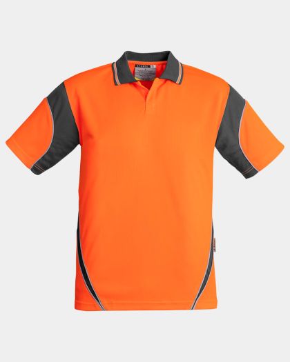 Syzmik Hi Vis Short Sleeve Aztec Polo - Orange/Charcoal