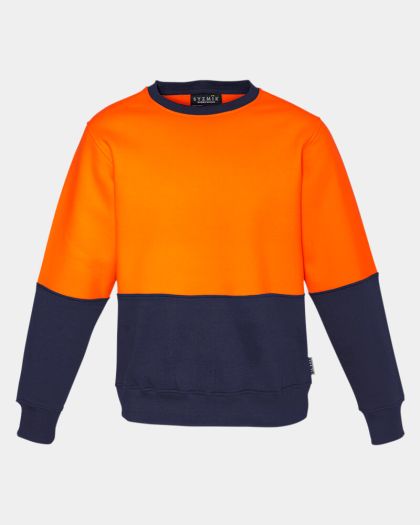Syzmik Hi Vis Crew Sweatshirt - Orange/Navy