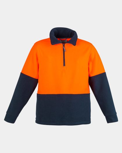 Syzmik Hi Vis Half Zip Fleece Jumper - Orange/Navy
