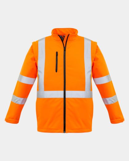 Syzmik Unisex Taped Hi Vis 2 in 1 X Back Soft Shell Jacket - Orange