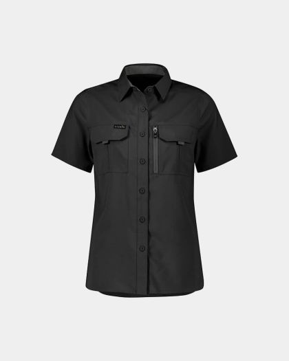 Syzmik Women's Outdoor Short Sleeve Shirt - Black