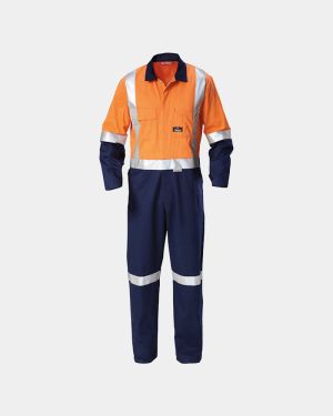 Hard Yakka 3M Taped Hi Vis Two Tone Cotton Drill Coverall