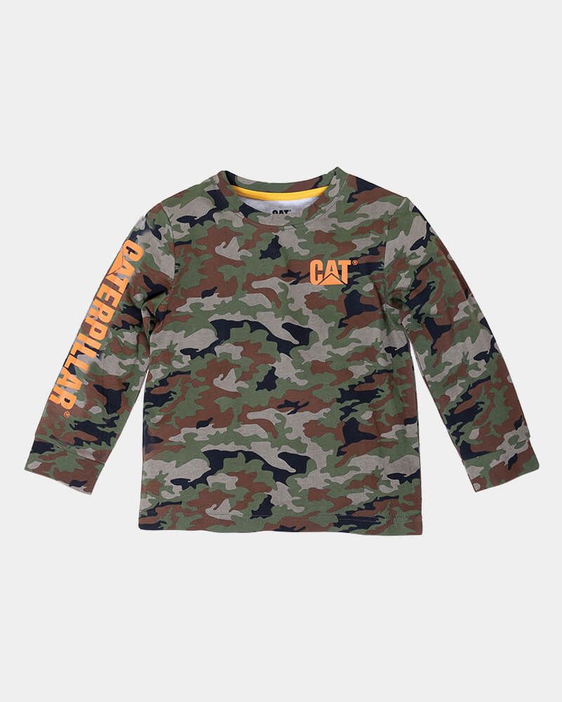 CAT Kids Long Sleeve Trademark Banner Tee