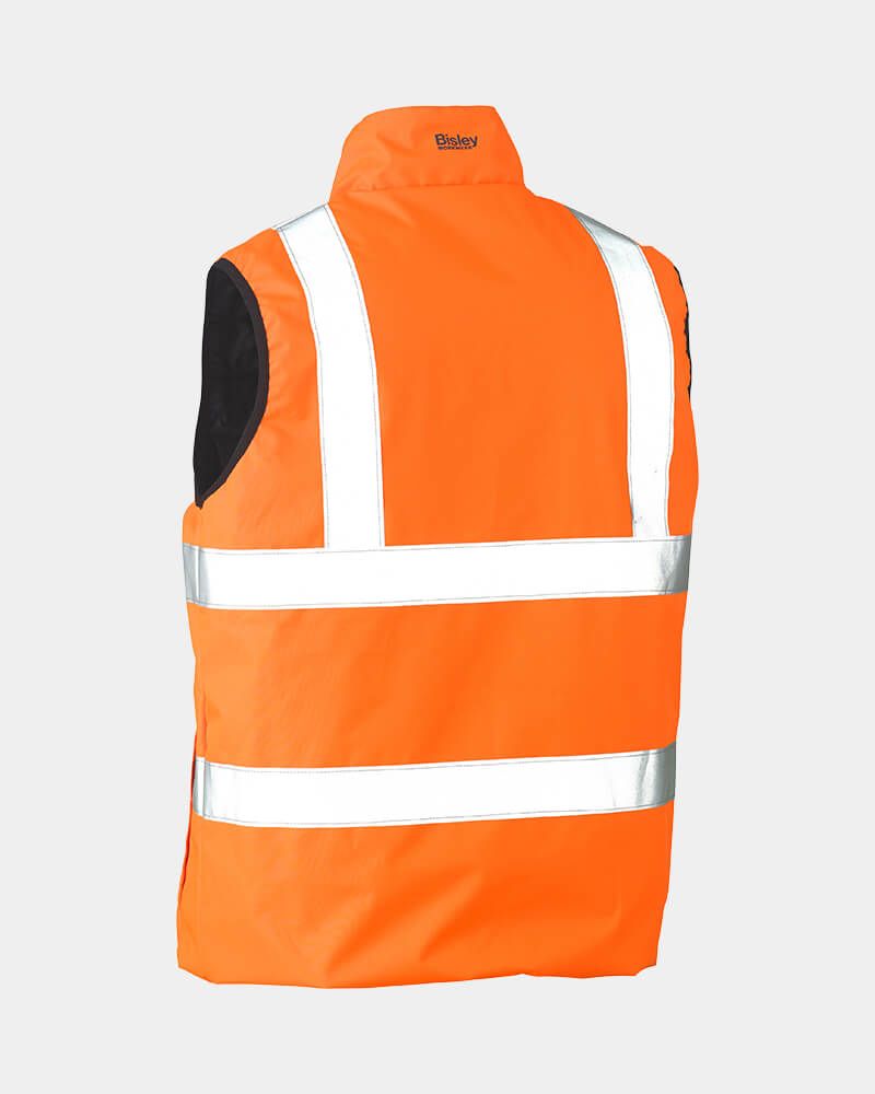 Bisley Hi Vis Taped Reversible Puffer Vest